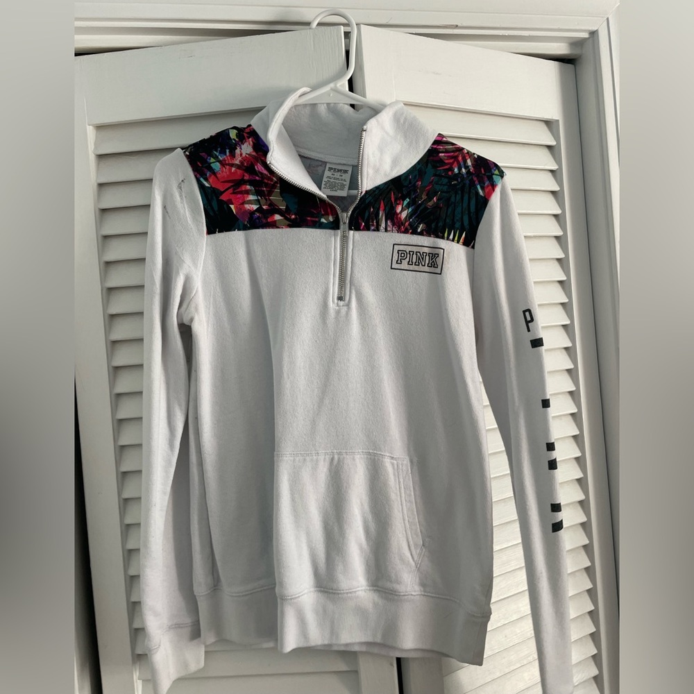 PINK Multi Colored Pattern Quarter Zip